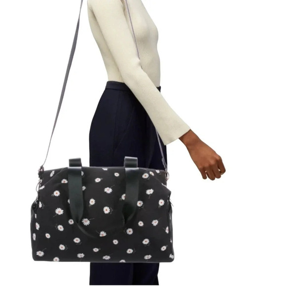 Alice + Olivia Handbags - Alice + Olivia by Stacey Bendet Black Floral Canvas Weekender Bag